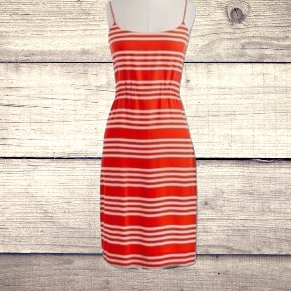 J. Crew Silk Orange Stripe Dress- Size 4